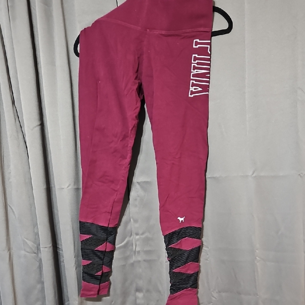 Victoria's Secret Maroon and Black Leggings